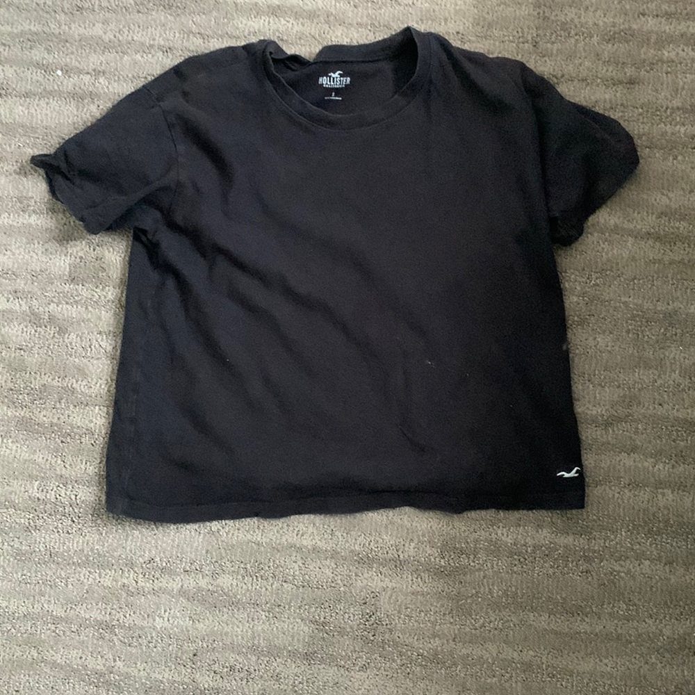 Womens Boxy Black Crop Top